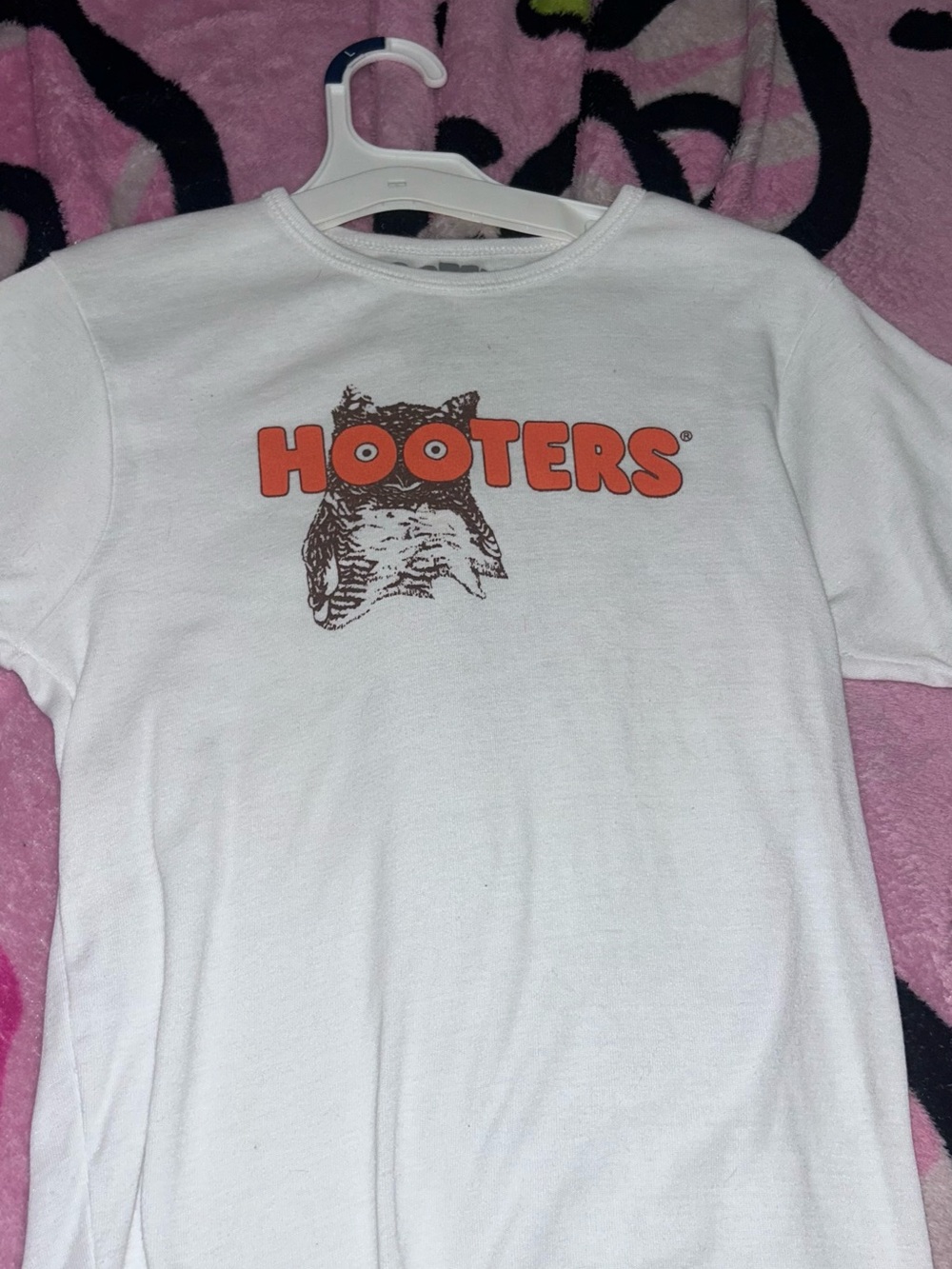 Hooters White Tank Top with Orange Logo
